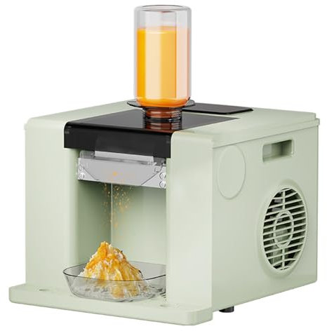 Macchina Per Ghiaccio Tritato Professionale Da 280 W, Raffreddamento Ad Aria, Macchina Elettrica Per Ghiaccio Tritato, Capacità Bottiglia 750 Ml, Pulizia One-Touch, 60 Kg/Giorno,Green