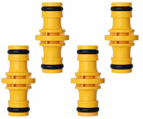 4PCS Double Male Hose Connectors – Garden Pipe Joiners for Irrigation and Watering Systems – Leakproof Double Male Connector Couplers for Hose Extension and Tap Connection