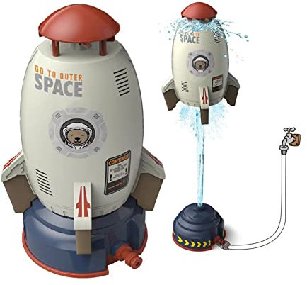 Werwing Rocket Water Sprinkler for Kids - Hydraulic Launch & Spin Outdoor Toy, STEM Water Pressure Play Set for Summer Fun