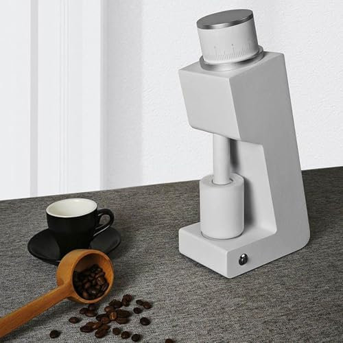 Moulin à Café Électrique à Meules Coniques, Broyeur à Grains de Café à Dose Unique avec Brosse et Souffleur Supérieur pour Usage Domestique/Espresso/Pour Over/Drip/French Press,White
