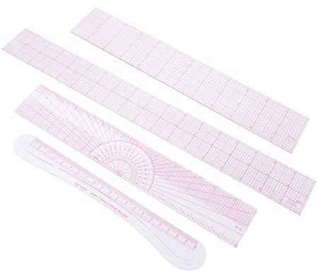 Gadpiparty 4stücke Teiliges Transparentes Nählineal-Set Mit Gebogenen Kurven Präzises Quilt Schneiderlineal Aus Leichtem Für Schnittmuster Vielseitig Einsetzbar Zum Nähen Und Patchwork