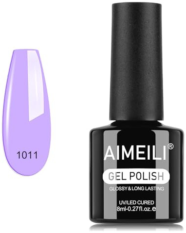 AIMEILI Esmalte Semipermanente Gel UV para Uñas Color Luz Púrpura 8ml, Remoción Fácil UV/LED Soak Off Luz púrpura para Manicura Nail Art Salon Home DIY, 1011