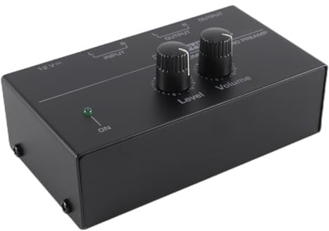 Alide PP500 Phono-Vorverstärker mit Lautstärkeregler, kompakter Audio-Vorverstärker für Plattenspieler, Heim-Audiosysteme, Schwarz