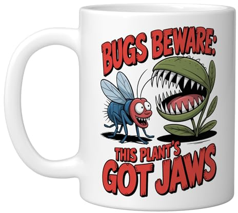 Dionaea Muscipula Bug Eating Carnivorous Plant Style Ceramic Mug, White