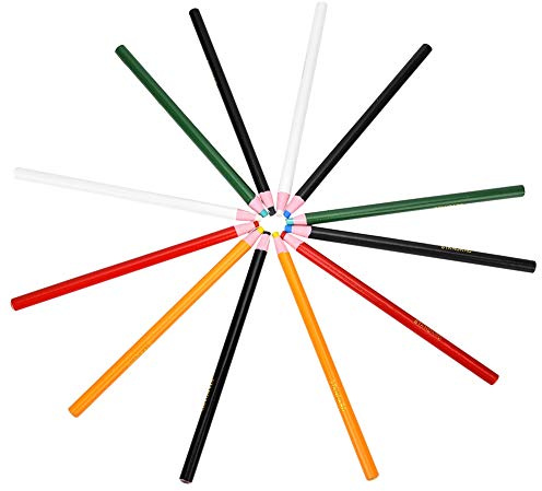 Tnfeeon Set Gessetti su Misura, Matita per Marcare Non Tossica a Taglio Libero, Set da 12 Pezzi per Cucito e Artigianato, Tessuto, Legno, Pelle, Cancellabile, Resistente, Colorato, di Lunga Durata