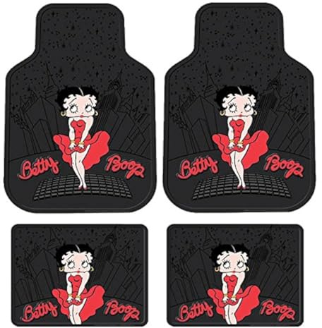 Set med 4 stycken främre och bakre golvmattor i gummi – Betty Boop – NY New York City Sky Line