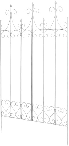 CLP Rankgitter Metall 130 cm hoch Flieder, stabile Rankhilfe für Kletterpflanzen, vormontiert, Landhausstil, Spalier Sichtschutz, Farbe:antik weiß