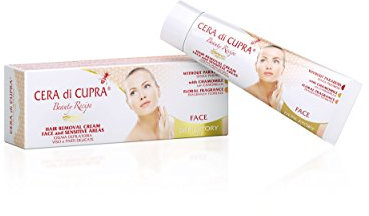Cera di Cupra, Crema Depilatoria Viso e Parti Delicate, Ideale per una Depilazione Efficace e Gradevole in Pochi Minuti, Senza Parabeni, Dermatologicamente Testata, Tubetto da 50 ml
