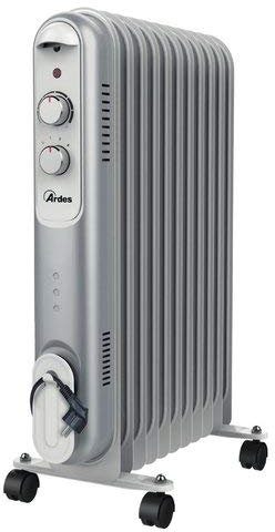 ARDES - AR4R11S CURVY 11 Radiatore a Olio 11 Elementi Riscaldanti - Radiatore Termosifone 3 Potenze 2500W - Radiatore Ad Olio Con Spia Funzionamento e Termostato di Regolazione Della Temperatura