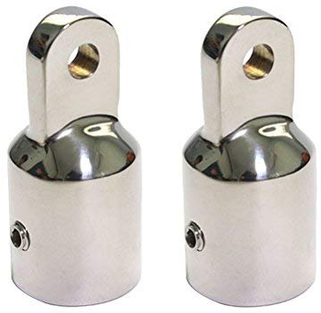 VORCOOL 2 Stücke Bimini Cover Top Fit Boot Marine Hardware Auge Endkappe Bimini Top Fitting Hardware für Marine Boot Yacht 7/8 Rohr Edelstahl (Silber)
