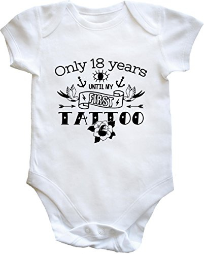Hippowarehouse Only 18 Years Until My First Tattoo baby vest bodysuit (short sleeve) boys girls
