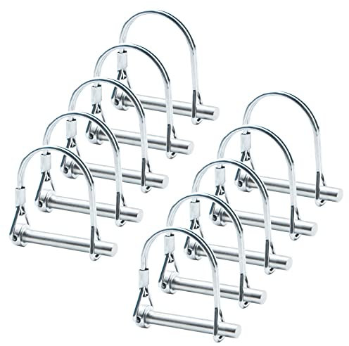 INCREWAY Pin di blocco del filo, 10PCS 6.3mm × 45mm in acciaio al carbonio perno di bloccaggio rotondo Loop Wire Lock Pin per la pista Farm Lawn