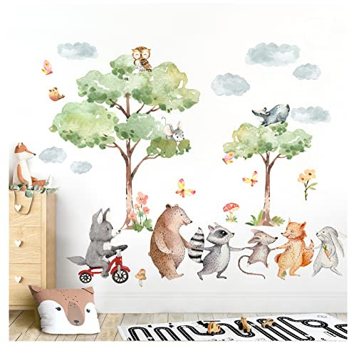 Grandora Wandsticker Waldtiere Kinderzimmer Wandaufkleber Wandtattoo DL794-5