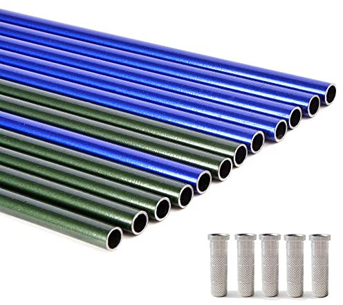 SHARROW Carbonpfeile Schaft Carbon Pfeilschaft 30 Zoll Verbundkohlefaser Pfeilschäfte Spine 500 mit Aluminium Pfeile Insert für DIY Compoundbogen Recurve Bogen Pfeile (12 Stück, Blau)