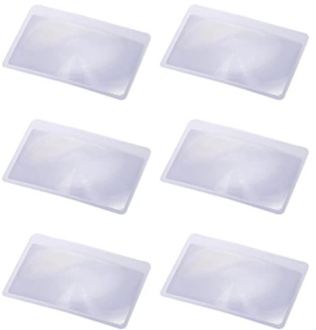 LIUJZZJ 6 Stück Taschenlupe im Kreditkartenformat Kartenlupe Lupe mit 3-facher Vergrößerung Ultra dünn Biegsam und Bruchsicher