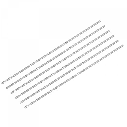 sourcing map 6 Stk. HSS Spiralbohrer (Hoch schnell Stahl) extra lange Spiralbohrer 2,5mm Durchmesser 160mm