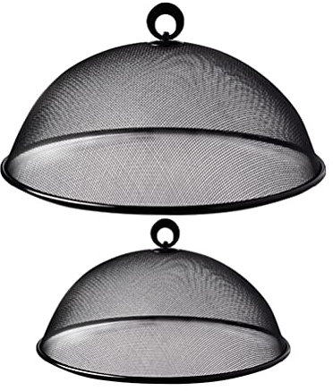 Cabilock 2 Stücke Fliegenhaube Metall Abdeckhaube Lebensmittel Abdeckung Speisehaube Obsthaube Speiseglocke Kuchenabdeckung Fliegenschutz für Essen Speise Küche Restaurant Picknick Outdoor