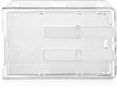 Vicloon Kartenhalter Ausweis, ID Kartenhalter, Nehmen Sie 2 Karten über 2 Schieber heraus, Gefrostet und Transparent, für Personalausweis(Weiß)