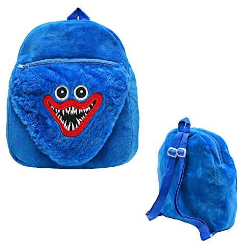 wiztex Blauer Huggy Backi kinder Rucksack, Kita Tasche,Hacki Backi poppy playtime Horror Plüsch Rucksack | Plüschtasche für Reisen beste kindergeschenk