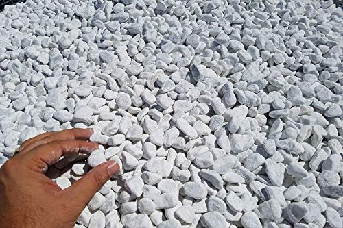 Generico 10 SACCHI DI CIOTTOLI MARMO BIANCO CARRARA 15/25 MM DA 25 KG SASSI PIETRE CIOTTOLI BIANCHI