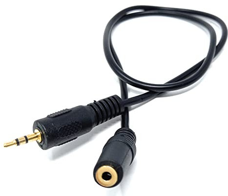 DRUT 50cm short Stereo 2.5mm Jack to 2.5mm Socket Extension Cable Male to Female Small PIN Gold Connectors 1.6ft