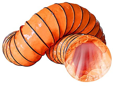 LIGUOYI PVC Warmluftschlauch Zusammenklappbar Flexibler Lüftungskanal 250mm 300mm 400mm 500mm Durchmesser, 10m 5m Länge PVC Luftkanal Mit D-Rings, Belüftungsschlauch Für Abluftventilator