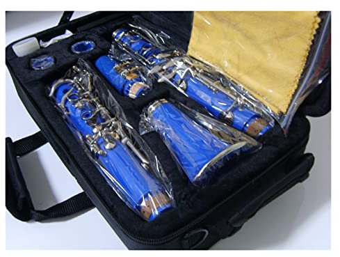 Professional Klarinette Klarinettenoberfläche, Vernickelter Blauer Körper In B-Klarinette, Professionelles Musikinstrument Mit Koffer