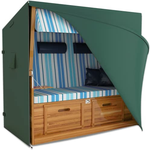REVALA® Strandkorb Schutzhülle Winterfest | Abdeckung Strandkorb 2 sitzer | Strandkorbhülle 155 x 90 x 160 | UV-beständige Hülle Strandkorb XXL wasserdicht aus 600D Oxford | Inkl. Aufbewahrungstasche