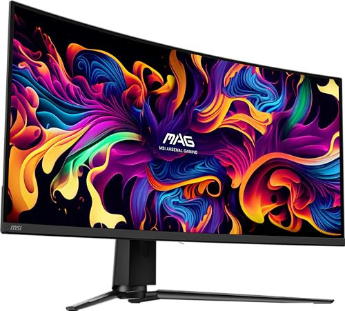 MSI MAG 341CQP QD-OLED Monitor Gaming Curvo UWQHD 34, Quantum Dot OLED (3440x1440), 175Hz / 0.03ms, 99% DCI-P3, ΔE≤2, DisplayHDR True Black 400, KVM, DP 1.4a, HDMI 2.1, USB Type-C