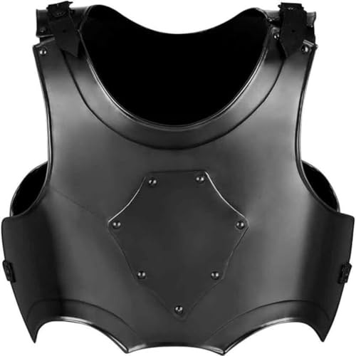 ANTIQUEMEDIEVAL Undead Torso Rüstung Mittelalter Kürass Ritter Brustpanzer LARP Kostüm Schwarz, AM0397