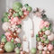 Kit arco globos verde salvia y rosa,kit arco guirnalda globos verde salvia y rosa con globo oro y arena blanca para decoración baby shower,fiesta cumpleaños,fiesta safari en la jungla