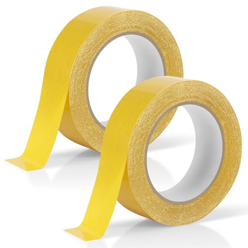 Farerkass 2 Rotoli di Nastro Biadesivo Extra Forte, 3cm x 20m Nastro Adesivo per Moquette, Moquette Nastro Biadesivo in Tessuto, Senza Residui, Ideale per Tappeti Foto Murali Cucina Casa Auto Vetro