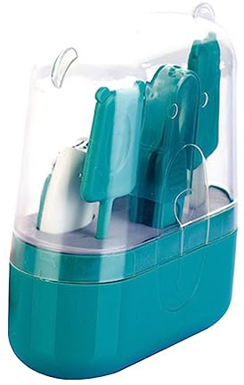 Babynagelpflegeset 5-in-1 für Kleinkinder, Abs Edelstahl Grün | Aufbewahrungsbox Inklusive, Komfortabler Griff und Stabile Handhabung, Schützt vor Versehentlichen Verletzungen