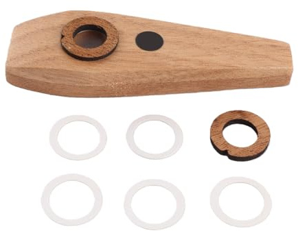 Holz Kazoo Flöte Mundharmonika Gitarre Begleitung Membran Mund Musik Blasinstrument Holzoberfläche Natürlich Massiv Klein Einfach Schön Spielgitarre Ukulele Akustikinstrumente