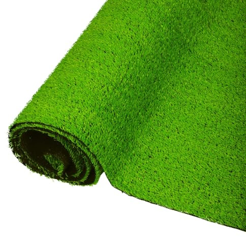 Grass Mat； Césped artificial de 10 mm de altura de pila, césped falso de alta densidad, rollo de aspecto realista for patio, jardín, césped, perros, mascotas, estera de césped for exteriores, 4 x 1 m
