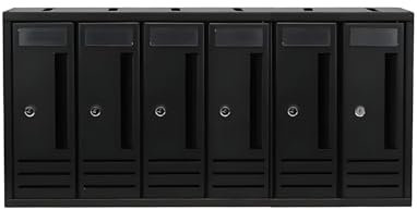 OWIJI Cassetta Postale Esterno Condominiale Antracite 6 Posti Scompartimenti 65 x 18 x 30 cm Apertura Frontale Verticale Casa Ufficio