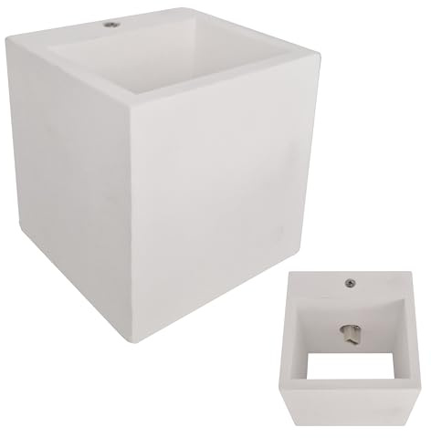 MAKA Applique in Gesso Verniciabile Bianco Cubo, Lampada da Parete in Gesso, Portalampada G9 (lampadina non inclusa) - IP20-220v - 115x115x120h mm, Applique da Parete Interno (Cubo)