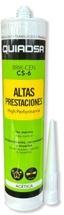 Mastic Silicone d'Acétate CS-6 Translucide - Spécial Verre - Cartouche 300 ml - Mastic haute performance - Pour vivariums, aquariums, etc