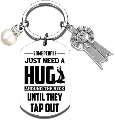 Martial Art Gifts Jiu Jitsu Lovers Keychain for Christmas Birthday Graduation Inspirational Gifts for Jiu-Jitsu Coach Instructor Martial Art Lovers Player Student Jiu Jitsu Jewelry for Women Men