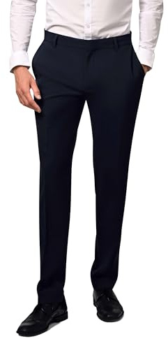 Hirschthal Herren Anzughose - Moderne Business Hose - Regular-Fit - Schwarzblau 56