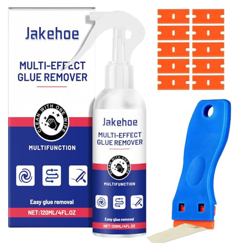 Disolvente Pegamento,Quita Adhesivos, Removedor de Pegamento, Quita Pegatinas,Elimina Rápidamente Etiquetas y Residuos de Adhesivo de las Superficies, con un Raspador Multifuncional 120ml