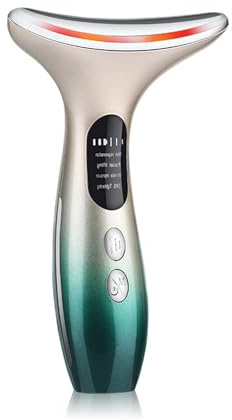 Face Massager，Anti-Wrinkle Face Device，Portable Skin Tightening Beauty Toning Device with 45 ±5°C Heat and 4 Massage Modes for SkinTightening & Neck Lifting EMS Face Toning Firming (Gradient Green)