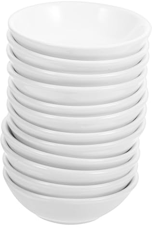 Healifty Petits Bols à Sauce Soja en Céramique Blanche, Lot de 12 | Condiments et Amuse-bouches, Usage Maison ou Restaurant, Format Compact pour Service Individuel