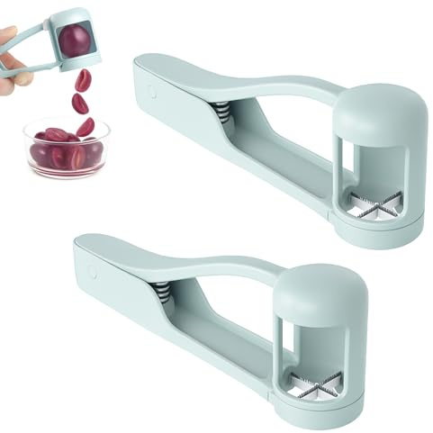 2Pcs Multifunctional Kitchen Fruit Slicer, Fruit Cutter Can Cut Grapes, Tomatoes, Etc., Can Cut Grapes Into Quarters, Grape Cutter is Suitable for Children's Complementary Food and Salad Making