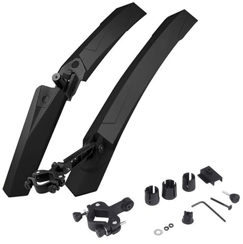 AYKNINGD Fahrrad Schutzblech Fahrradfender Mountainbike-Mud-Wachen mit Rücklicht-vorderer hinterer Schutzblech-Schnell-Release-Fender-Bike-Zubehör(Black)