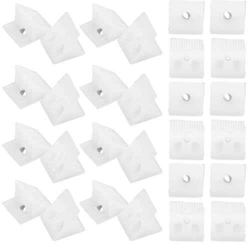 Mipcase 100 piezas Soportes para Cuñas de Plástico y Tornillos Kit de Refuerzo para Muebles Soporte para Fondo de Cajón Fijación Resistente para Reparación de Muebles y Armarios