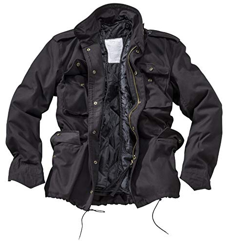 Surplus Raw Vintage M65 Herren Outdoor Feldjacke Parka gefüttert Oversize, schwarz, 4XL