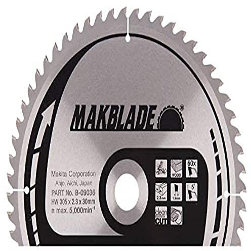 LAME CARBURE MAKITA ''MAKBLADE'' BOIS, POUR SCIES RADIALES ET À ONGLETS Ø 305 MM (60 DENTS) -B-09036