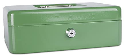 DONAU 5233001PL-06 Geldkassette, groß, 250 x 90 x 180 mm, grün