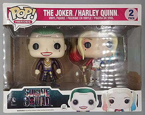 Funko FK9133 Suicide Squad Puppen- Joker und Harley Quinn Metallic Variante 2er Pack Vinyl Figur 10 cm limitiert